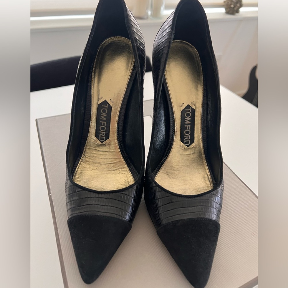 Tom Ford Black Leather High Heels Pumps